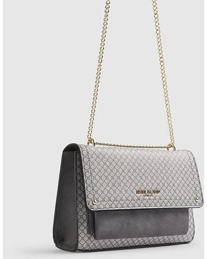 River Island Shoulder Bag Monogram Pocket Front - White
