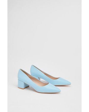 Good for the Sole Rebecca Faux Leather Block Heel Court Shoes - Blue