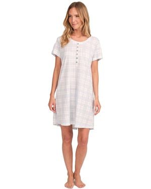 J&j Brothers Jjbfh0710 Short Sleeve Nightgown - White