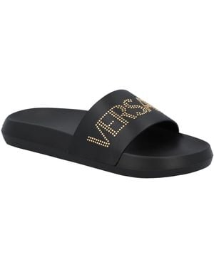 Versace Rubber Pool Slides - Black