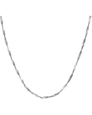 The Jewellery Stockroom Sterling Disco Twist Diamond Cut Adjustable Necklace - Metallic