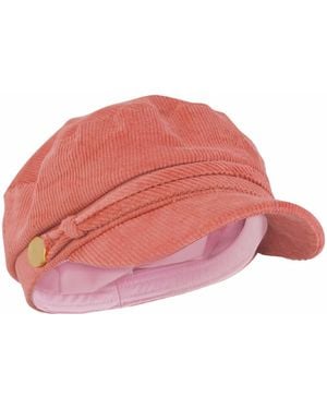 Sock Snob Ladies Cotton Peaked Denim Baker Boy Hat - Red