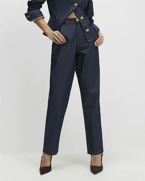 River Island Slim Jeans Tapered Fit Denim Cotton - Blue