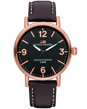 River Woods Delaware Watch Rw420034 Leather - Black