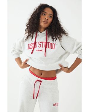 DSGN Studio Embroidered Oversized Hoodie - White