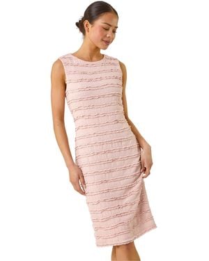 Roman Petite Ruffled Stretch Dress - Pink