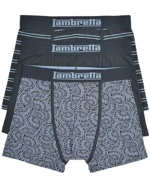 Lambretta Paisley Boxer Shorts (Pack Of 3) - Blue