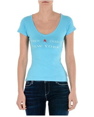 Andrew Charles by Andy Hilfiger T-Shirt Short Sleeves V-Neck Light Tapiwa - Blue