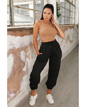 Femme Luxe Cuffed Joggers Lizzie - Black