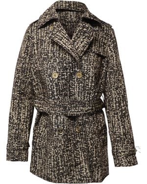 Michael Kors Printed Trench Coat - Brown