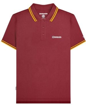 Lambretta Ss25 Twin Tip Polo Shirt Cotton - Red