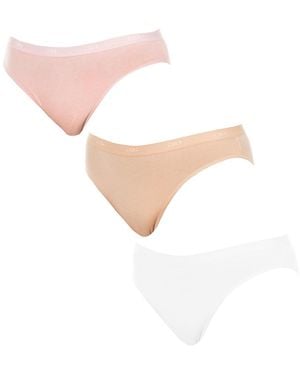DIM Pack-3 Les Pockets Knickers Elastic Fabric D4H00 - White