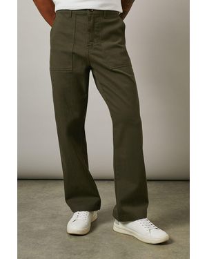 MAINE Cotton Casual Trousers - Green