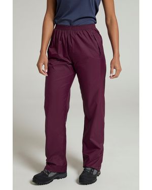 Mountain Warehouse 'Pakka' Isodry Over Trousers With Pockets Waterproof Everyday Trousers Polyamide - Purple