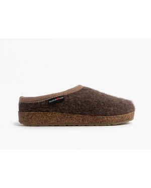 Haflinger Panda Felt Clogs Textile - Brown