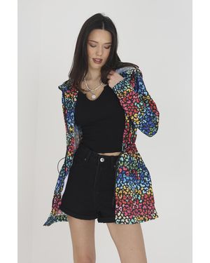 Brave Soul Multi 'Lolo' Lightweight Showerproof Jacket - Blue