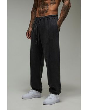 BoohooMAN Tall Training Dept Washed Pin Tuck Oversized Jogger - Black