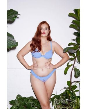squish. Lili Diamante Cherry Plunge Bra - Blue