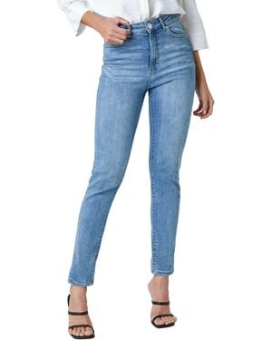 Roman Slim Leg Stretch Mom Jeans - Blue