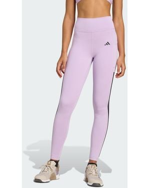 adidas Originals Optimé 3-Stripes Full-Length Leggings - Purple