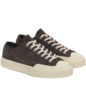 Superga Ladies Flesh Out Suede Work Trainers (Volcanic Ash/Off) - Black