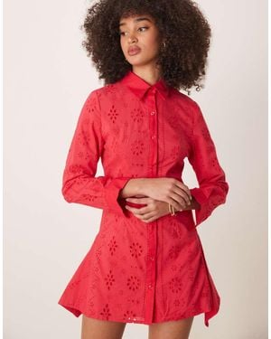 Ghospell Broderie Mini Dress - Red
