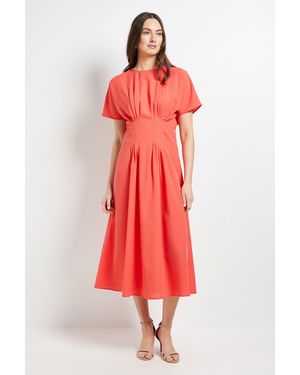 PRINCIPLES Pleated Waist Detail Dress - Red