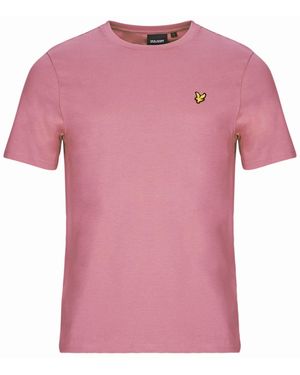 Lyle & Scott Brand Chest Logo Palm T-Shirt Cotton - Pink