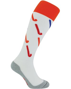 Hingly Hockey Socks With Cool Stick Designs - White