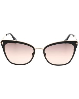 Tom Ford Oversized Gold Aviator Sunglasses - Brown