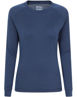 Mountain Warehouse 'Talus' Long Sleeve Top Quick Dry Round Neck Thermal Base Layer - Blue