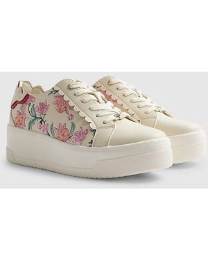 River Island Trainers Floral Trainers Cabbages & Roses Pu - White