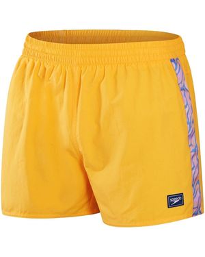 Speedo Retro 13 Inch Side Strip Swim Shorts - Yellow