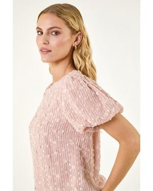 Roman Textured Stitch Top - Pink