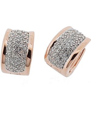 Orphelia 'Rosaleen' 925 Sterling Hoop Earrings - White