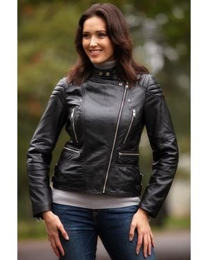 Ashwood Leather 'Soho' Real Biker Jacket - Grey
