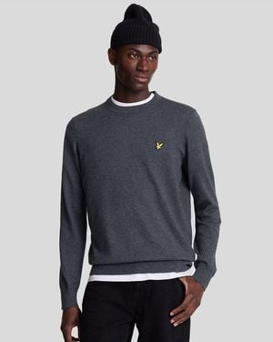 Lyle & Scott Cotton Merino Crew Neck Jumper - Blue