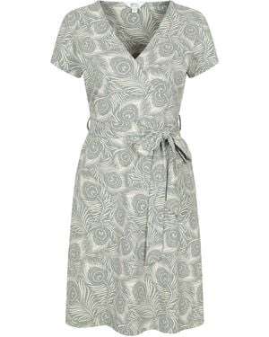 Mountain Warehouse 'Santorini' Jersey Wrap Dress With Pockets Summer Comfy Outfit Cotton - Grey