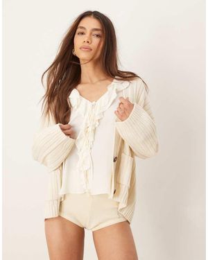 ASOS Boxy Longline Cardigan - Natural