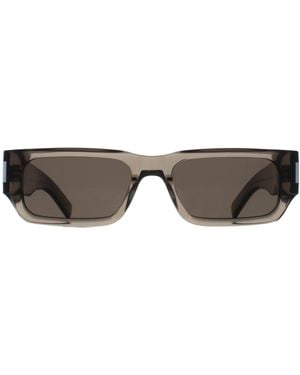 Saint Laurent Rectangle Transparent Sl660 - Brown