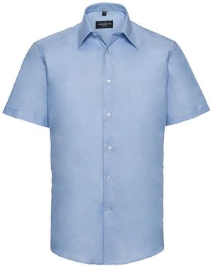 Russell Collection Oxford Easy-Care Tailored Shirt (Oxford) - Blue