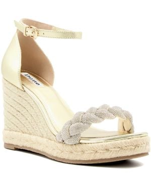 Dune Ladies Diamante-Strap Wedge-Heel Sandals Kingdom - Metallic