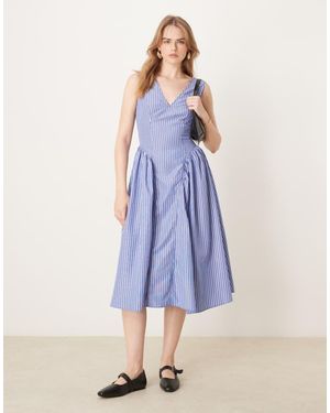Glamorous V-Neck Midaxi Dress - Blue