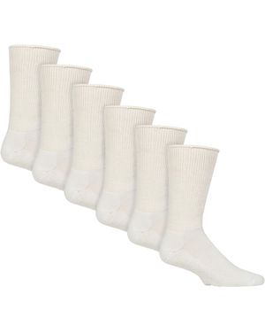 IOMI 6 Pack Diabetic Bed Socks With Grips - White