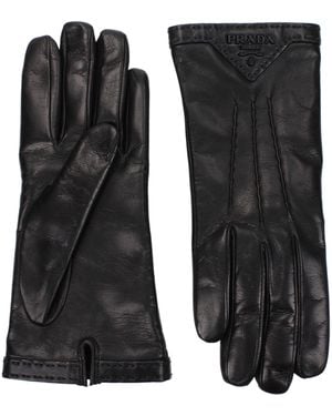 Prada Leather Gloves - Black