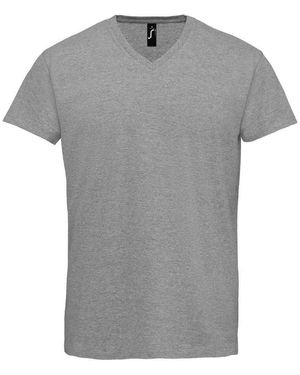 Sol's Adult Imperial V Neck T-Shirt Marl) - Grey
