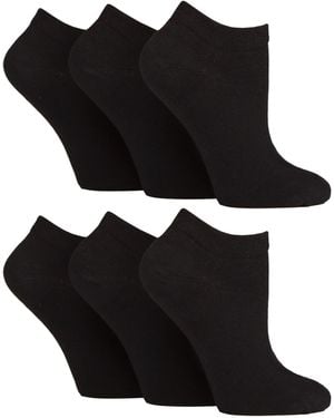 Gentle Grip 6 Pack Diabetic Trainer Socks For - Black