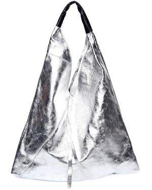 Isabella Rhea Zilver Rundleer Tas - Wit