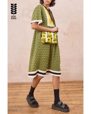 Orla Kiely Retro Flower Print Slim Crossbody Bag With Adjustable Strap - Green