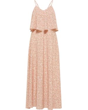 Dreimaster Maxi-jurk Met All-over Print Dames Roze Gebroken Wit - Naturel